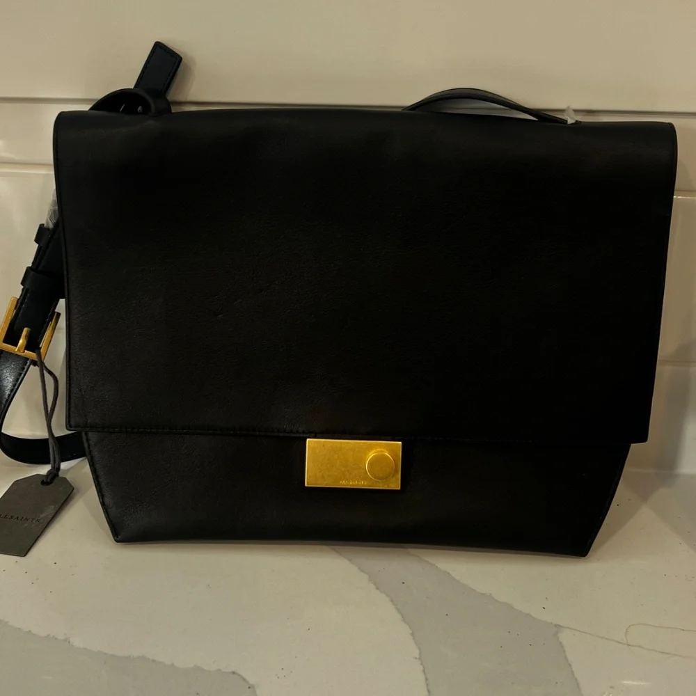 ALLSAINTS Charterhouse Leather Shoulder Bag – Black – NWT - Picture 2 of 6